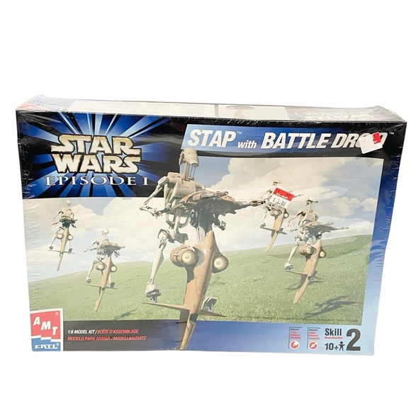 AMT ERTL Star Wars Episode I Stap with Battle Droid Model Kit 30124 Sealed - Picture 1 of 4